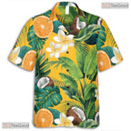 Tropical Fruit Floral Hawaiian Tee - Bold Black Jungle Aloha For Men