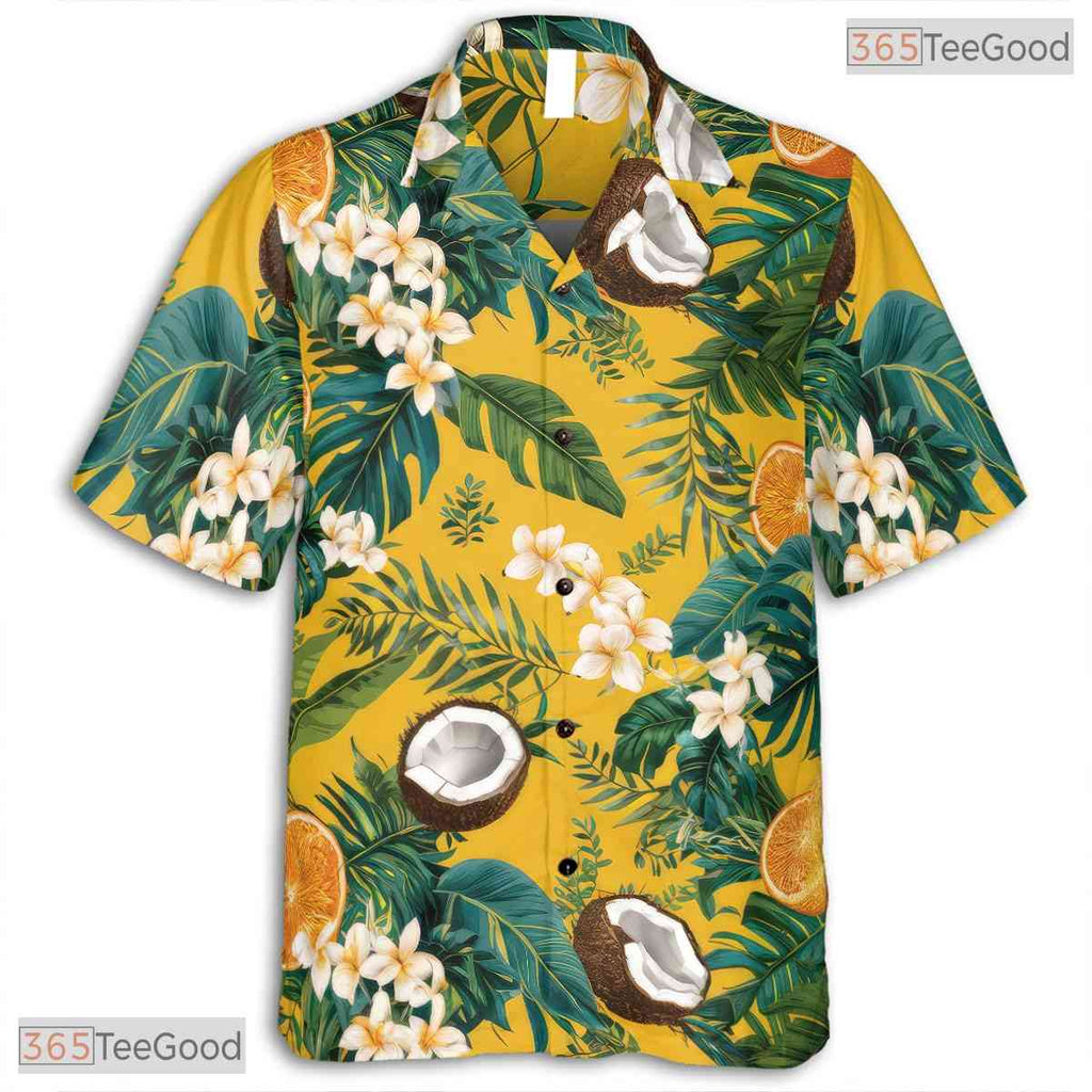 Black Jungle Escape Hawaiian Shirt - Exotic Fruit Floral Style Women