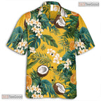 Black Jungle Escape Hawaiian Shirt - Exotic Fruit Floral Style Women