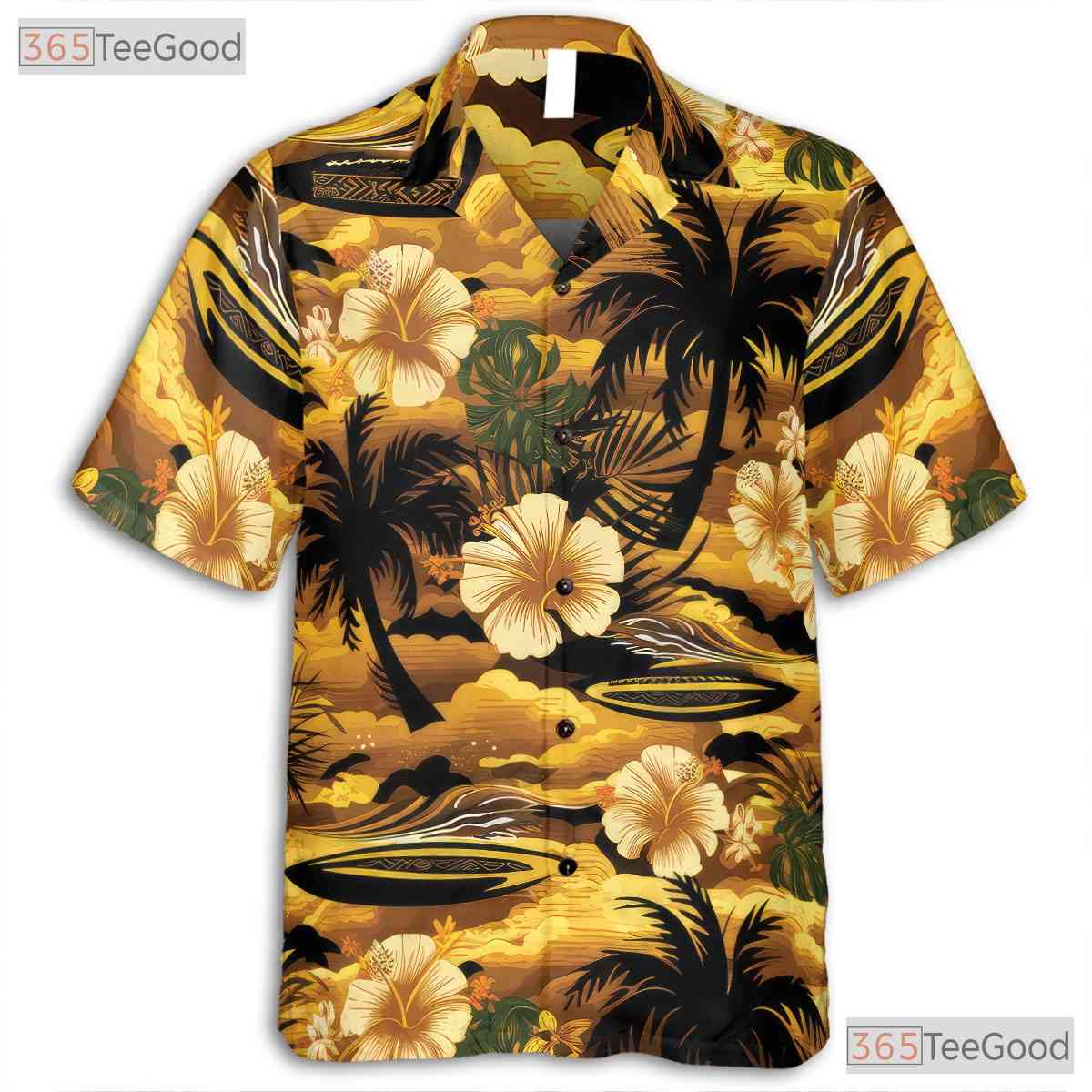 Casual Short Sleeve Hawaiian Shirt - Men's Beach Button Down