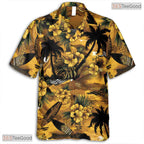 Red Palm Island Hawaiian Shirt - Tropical Sunset Beach Resort Outfit