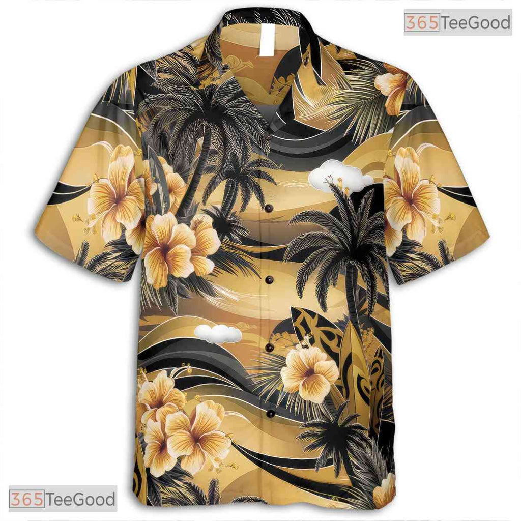Vibrant Red Palm Hawaiian Shirt - Beach Holiday Aloha Island Style Men
