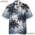 Palm Breeze Island Hawaiian Tee - Relaxed Beach Vacation Outfit Women