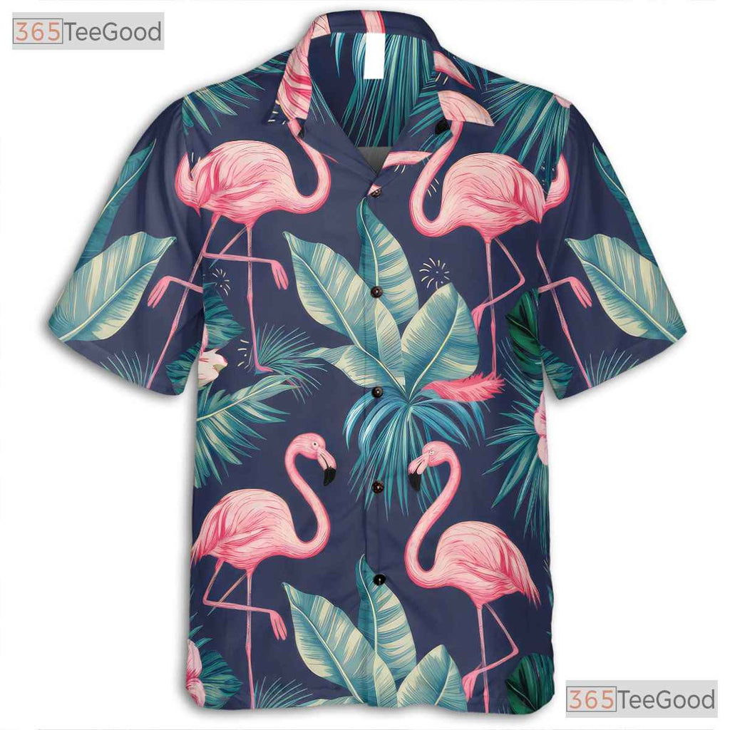 Tropical Flamingo Hawaiian Shirt - Colorful Aloha Beach Outfit Unisex Adult