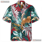 Tropical Jungle Blaze Hawaiian Shirt - Vibrant Island Palm Tree Design Men