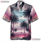 Tropical Sunset Hawaiian Shirt - Palm Trees & Night Beach Vibes for Men