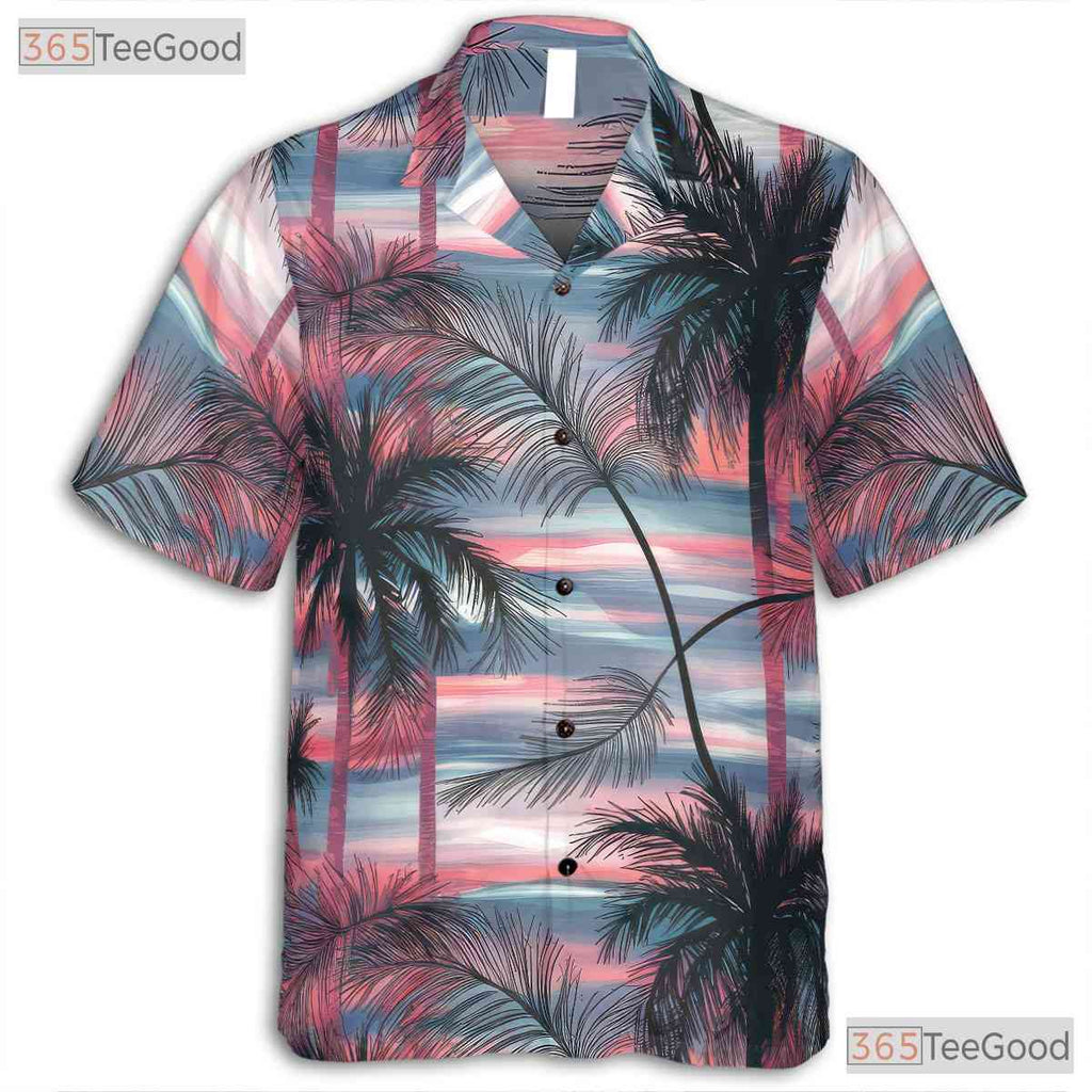 Tropical Sunset Hawaiian Tee - Bold Ocean Horizon Aloha Beach Style Women