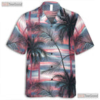 Tropical Sunset Hawaiian Tee - Bold Ocean Horizon Aloha Beach Style Women