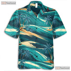 Tropical Palm Ocean Hawaiian Shirt - Vacation Aloha Style for Men & Women