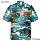 Classic Floral Ocean Hawaiian Shirt - Tropical Beachwear for Men & Women