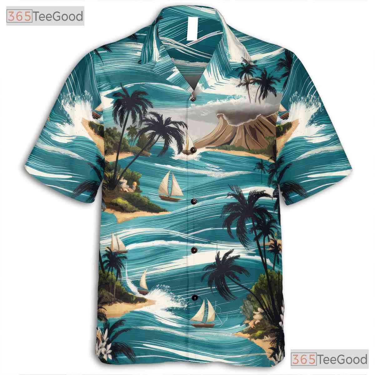 Classic Floral Ocean Hawaiian Shirt - Tropical Beachwear for Men & Women