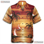 Retro Bahamas Hawaiian Shirt - Sunset Waves & Aloha Vacation Print Men