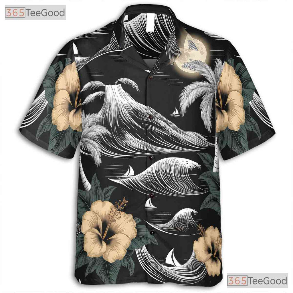 Vintage Green Palm Hawaiian Shirt - Tropical Ocean Island Style Men