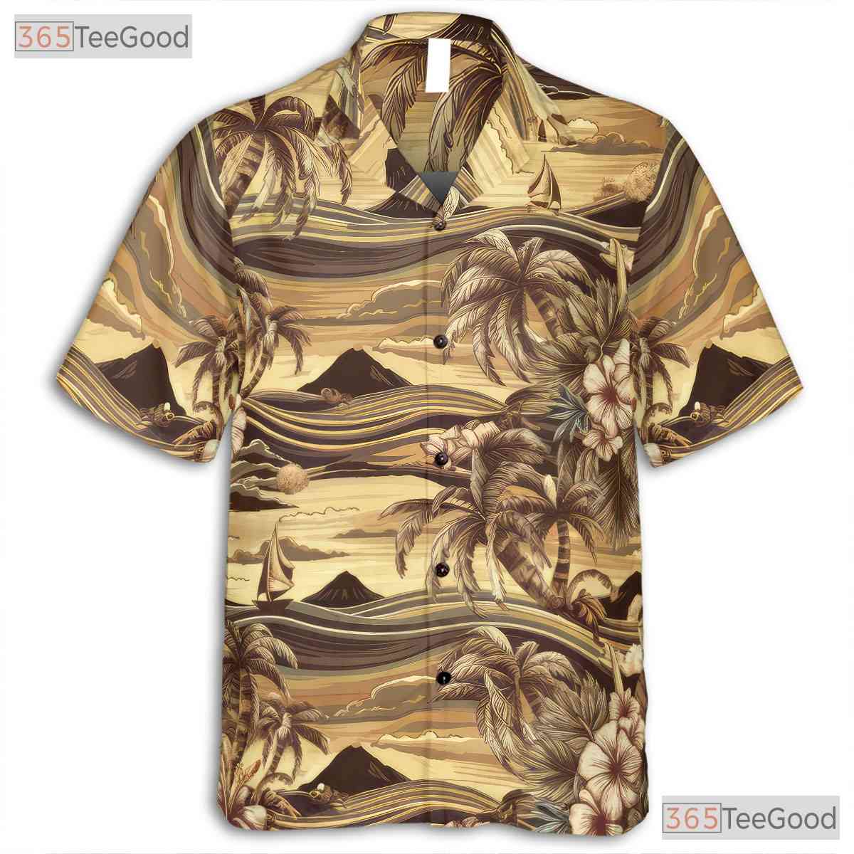 Vintage Palm Tree Sunset Hawaiian Shirt - Aloha Beach Gift for Adults