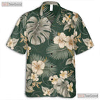 Tropical Jungle Monstera Hawaiian Tee - Green Leaf Aloha Vacation Adults