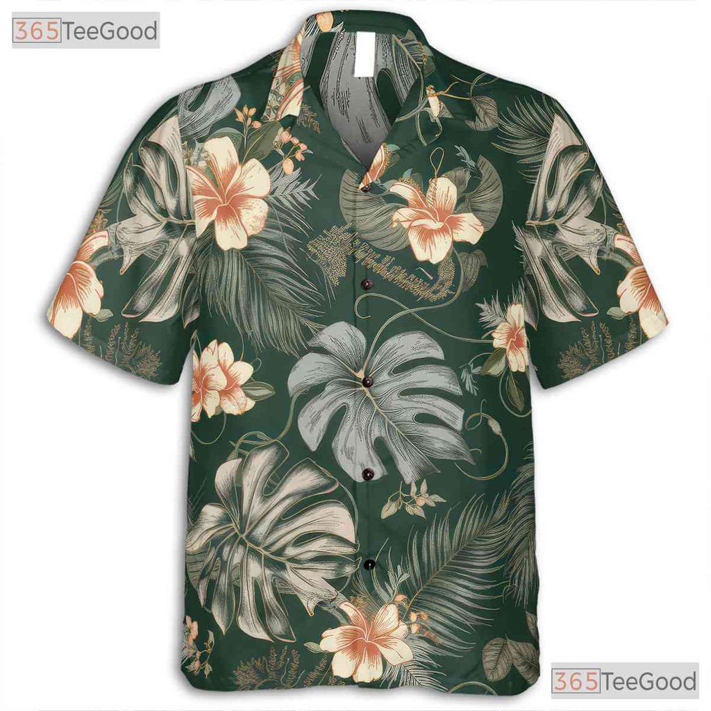Green Monstera Tropical Hawaiian Shirt - Aloha Island Vibes for Men