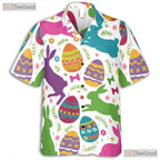 Easter Bunny & Eggs Hawaiian Shirt - Colorful Spring Holiday Wear for Men