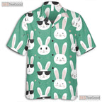 Green Easter Bunny Face Hawaiian Tee - Spring Holiday Rabbit Style Men