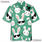 Green Spring Bunny Hawaiian Shirt - Cute Easter Rabbit for Adults