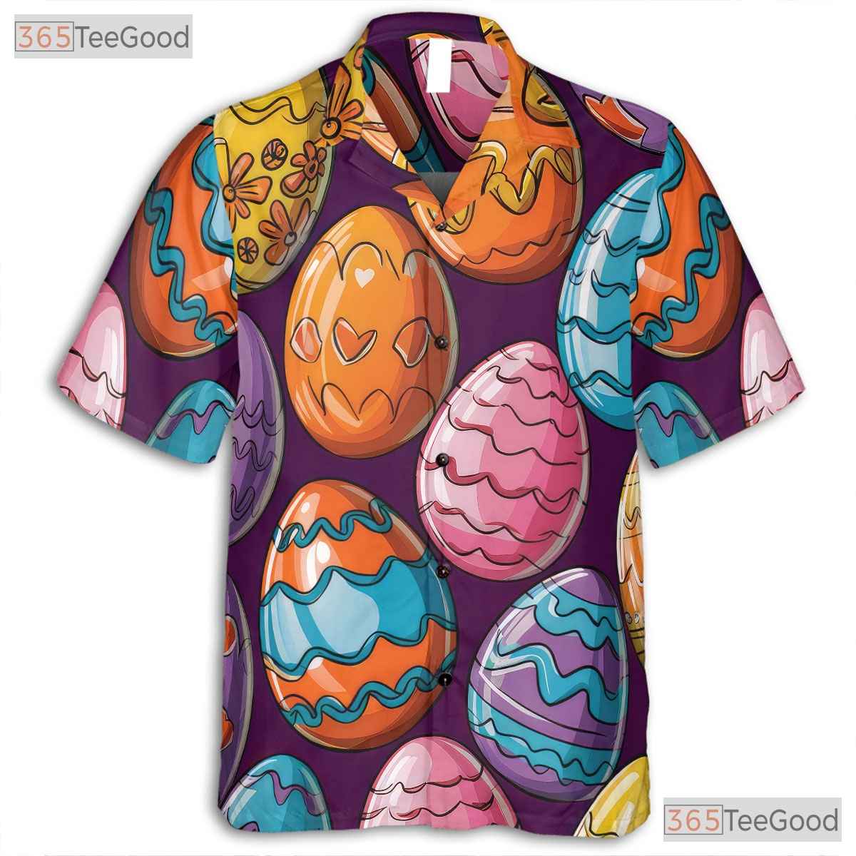 Colorful Easter Egg Hawaiian Tee - Vibrant Spring Holiday Gift Men