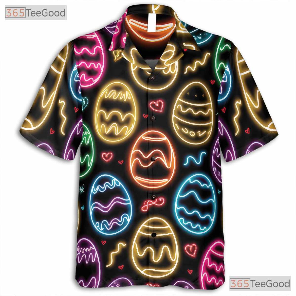 Colorful Neon Easter Egg Hawaiian Shirt - Fun Spring Gift Unisex Adult