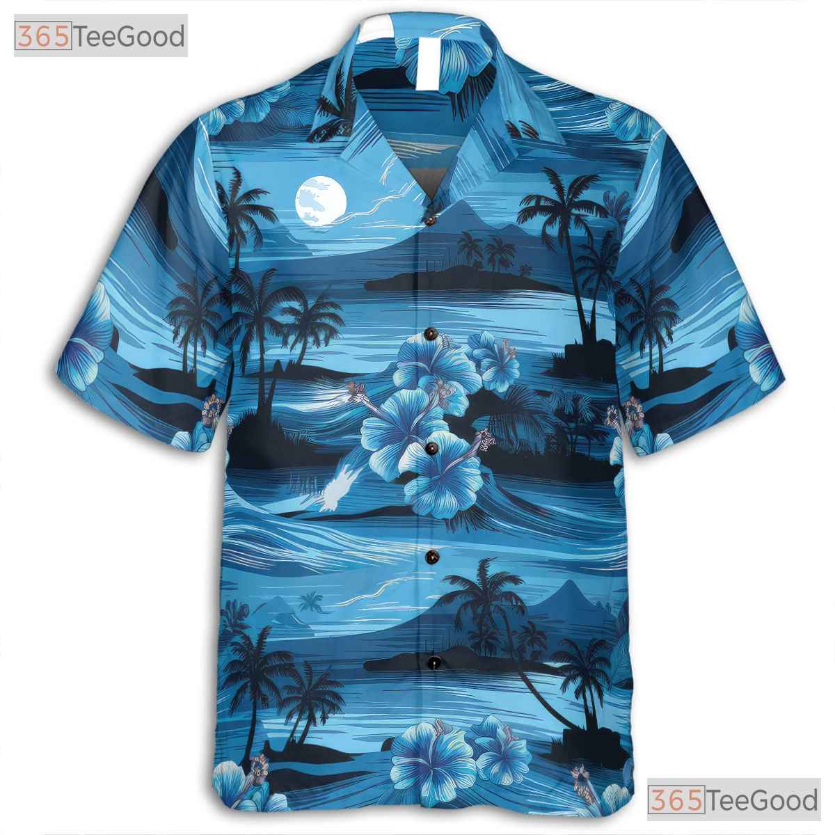 Palm Tree Flower Hawaiian Shirt - Ocean Aloha Beach Party Unisex S-5XL