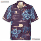 Purple Ocean Palm Hawaiian Tee - Tropical Beach Party Gift Men S to 5XL