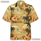 Classic Palm Hibiscus Hawaiian Shirt - Tropical Beach Party Men S-5XL