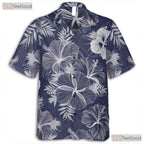 Tropical Blue White Hibiscus Hawaiian Shirt - Unisex Aloha Gift Size S-5XL