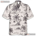 Black & White Jungle Floral Hawaiian Shirt - Tropical Leaf Aloha Tee For Men