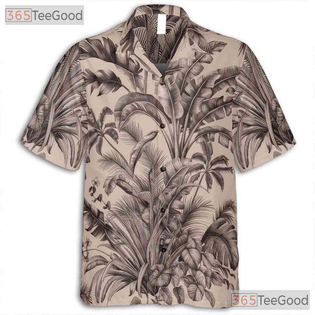 Classic Black & White Jungle Floral Aloha Shirt - Women's Hawaiian Tee