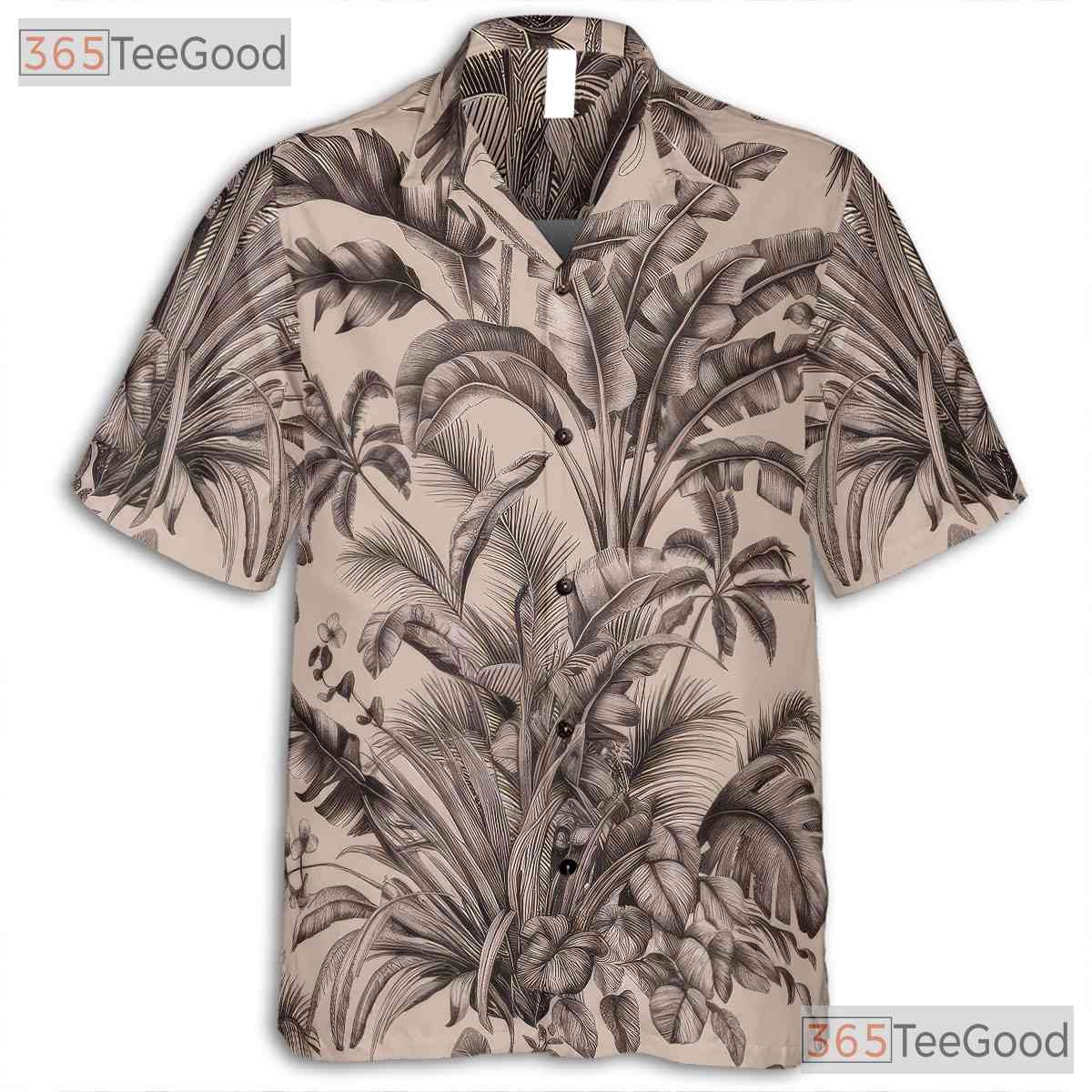 Classic Black & White Jungle Floral Aloha Shirt - Women's Hawaiian Tee