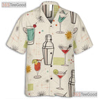 Vintage Atomic Martini Hawaiian Tee - Mid-Century Shirt Women