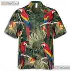 Vintage Macaw Hawaiian Tee - Tropical Jungle Shirt For Women