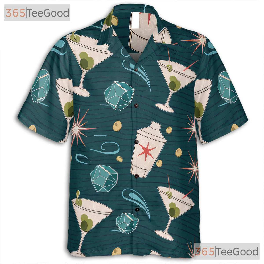 Unisex Atomic Bar Hawaiian Shirt - Vintage Martini Lounge Tee