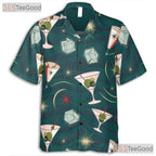 Minimalist Palm Tree Hawaiian Shirt - Black White Tee For Men