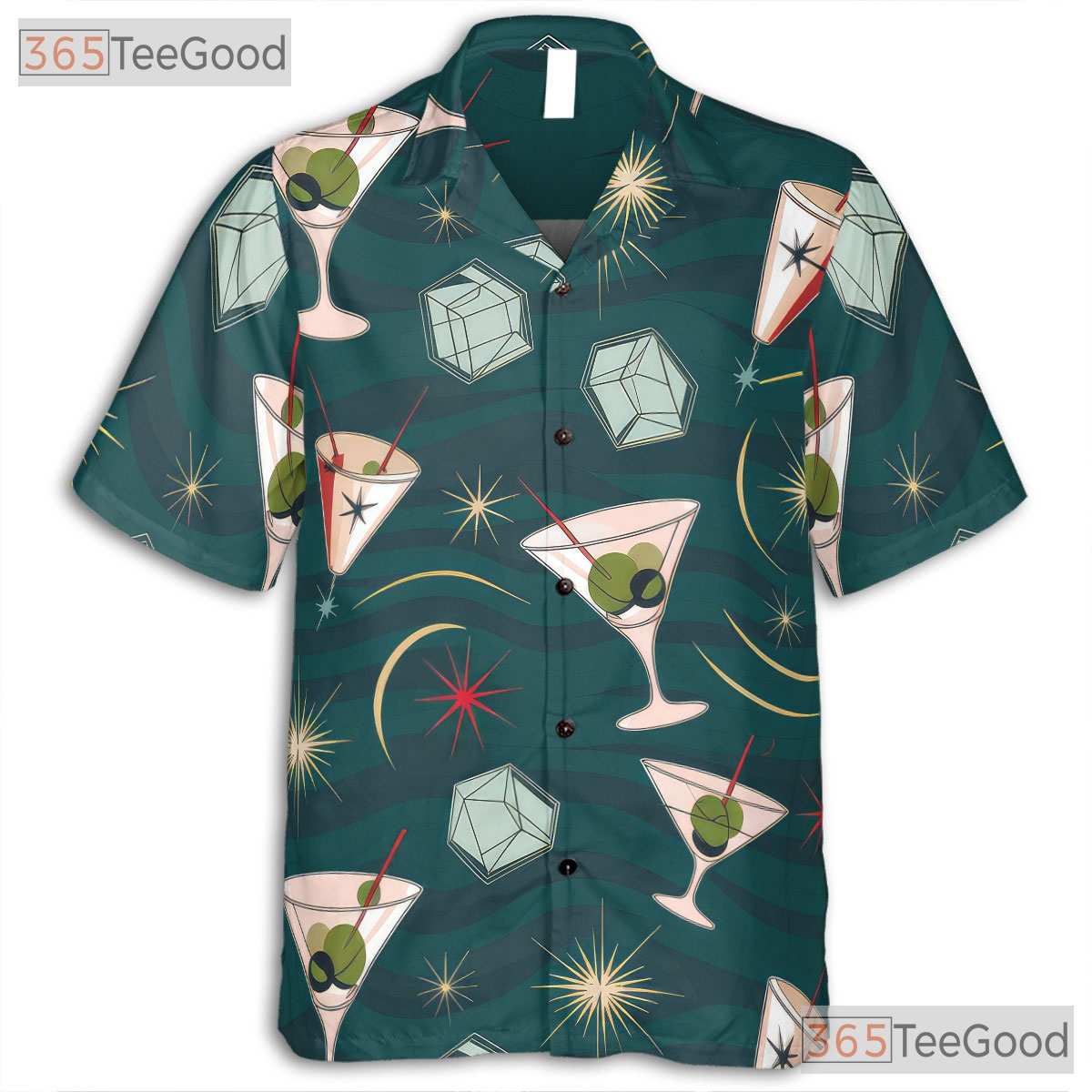Minimalist Palm Tree Hawaiian Shirt - Black White Tee For Men