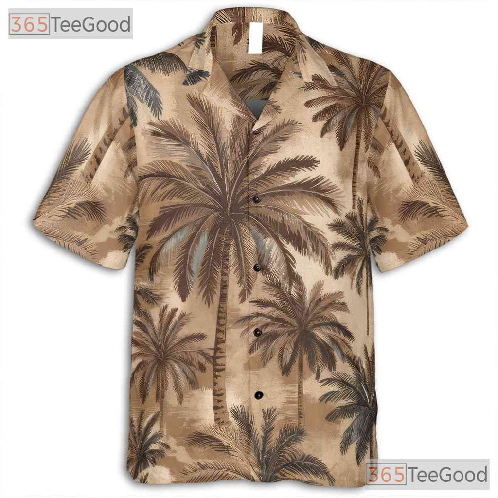 Palm Tree Beach Hawaiian Tee - Tropical Vintage Shirt Adult