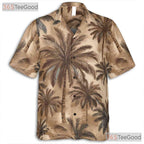 Palm Tree Beach Hawaiian Tee - Tropical Vintage Shirt Adult