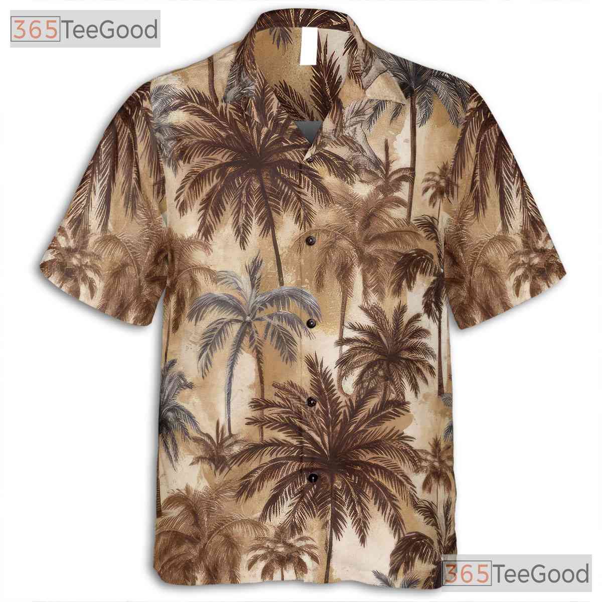 Retro Palm Tree Hawaiian Shirt for Men - Tropical Beach Vacation Tee