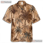 Vintage Tropical Palm Tree Hawaiian Tee - Unisex Retro Summer Beachwear