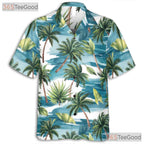 Unisex Palm Leaf Ocean Breeze Hawaiian Tee - Tropical Summer Aloha Shirt