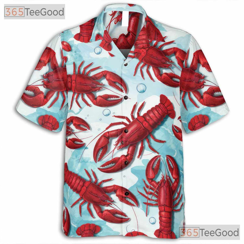 Funny Red Lobster Hawaiian Shirt - Unisex Seafood Aloha Beach Summer Tee