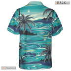 Navy Tropical Flower Hawaiian Shirt - Unisex Summer Beach Tee
