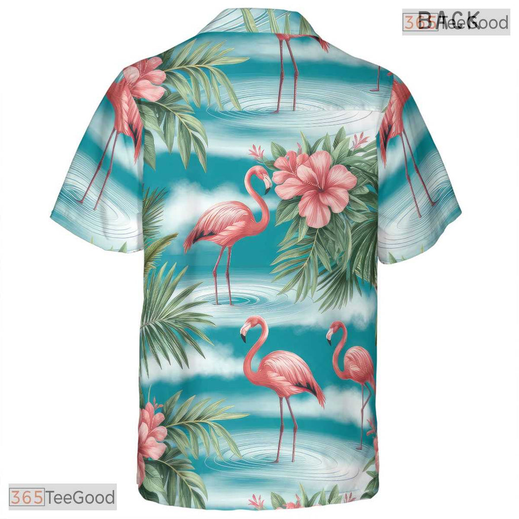 Vibrant Navy Tropical Hawaiian Shirt - Adult Summer Beach Outfit