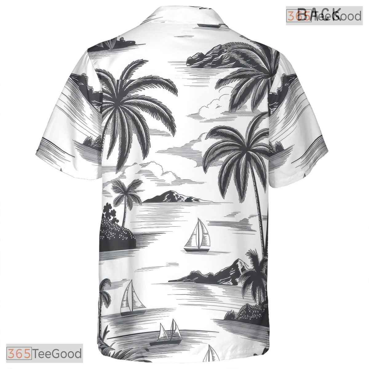 Tropical Teal Gold White Hawaiian Shirt - Unisex Aloha Vacation Tee