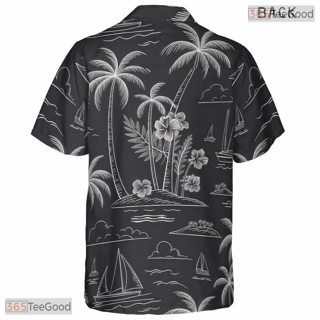 Relaxed Fit Teal Gold White Leaf Hawaiian Shirt - Unisex Aloha Tee