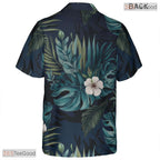 Teal Gold Palm Fan Leaf Hawaiian Shirt - Adult Aloha Print Outfit