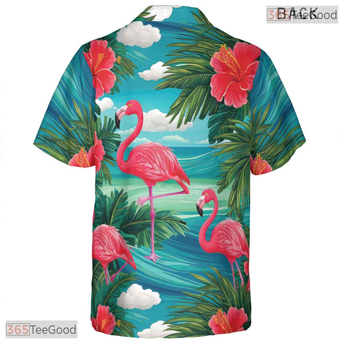 Black Blue Floral Aloha Hibiscus Hawaiian Shirt - Adult Beach Tee