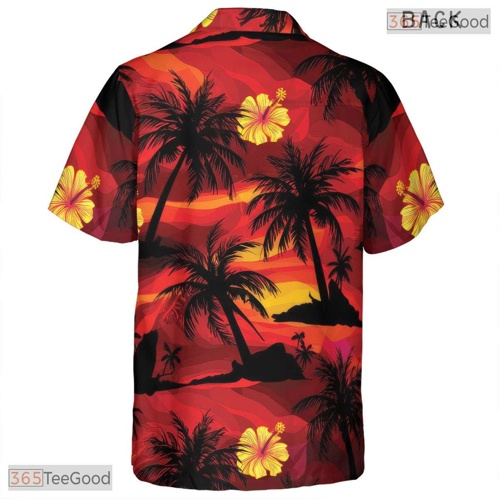 Black Floral Bird of Paradise Hawaiian Shirt - Adult Beach Outfit